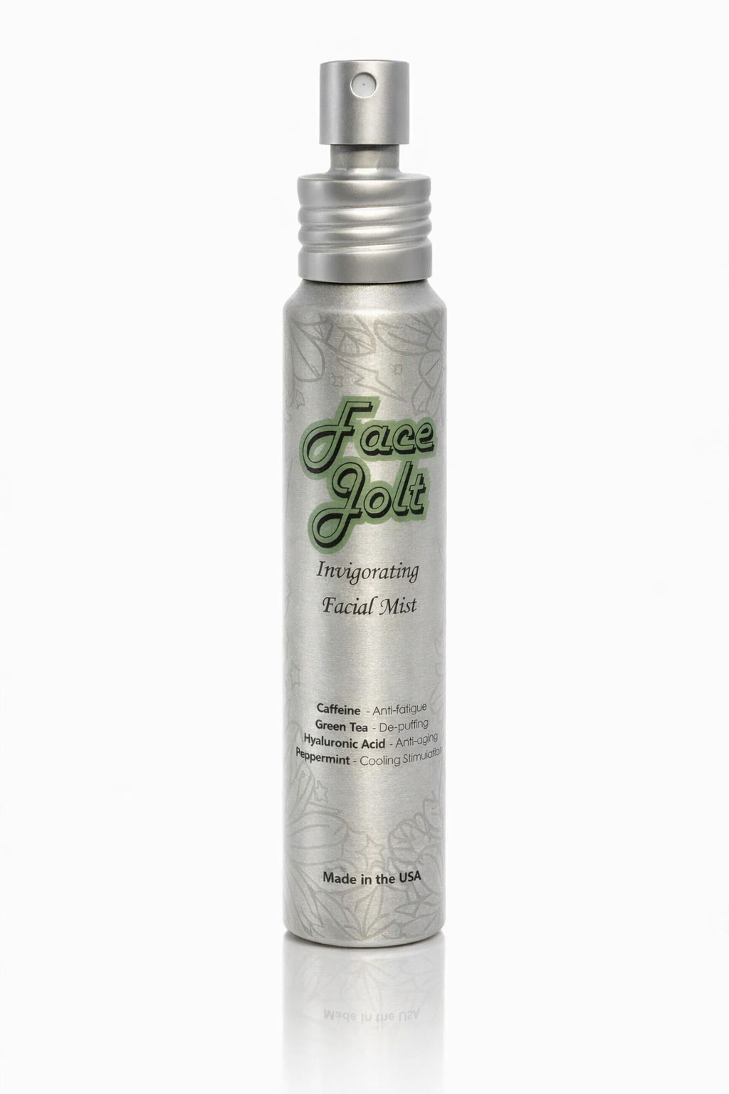 Facial mist bottle labeled 'Face Jolt' on a white background